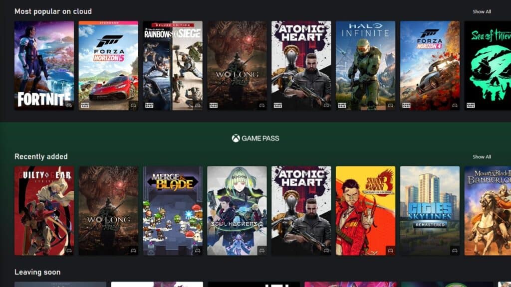 Παιχνίδια αναθεώρησης σύννεφων Xbox